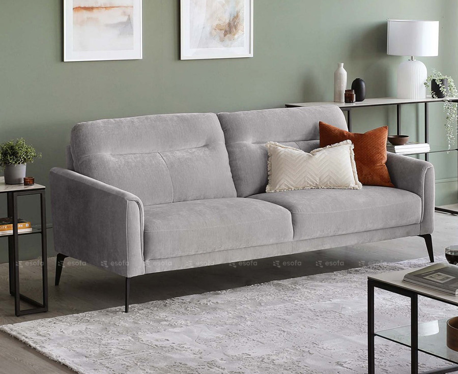Ghế sofa văng nỉ 2 tựa màu xám E79
