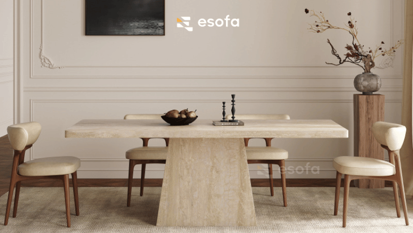 Xác định kích thước hợp lý cho bộ bàn ghế ăn