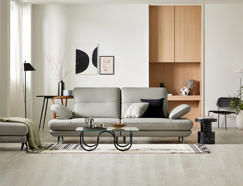 Ghế sofa da 2 chỗ tay gật gù E26