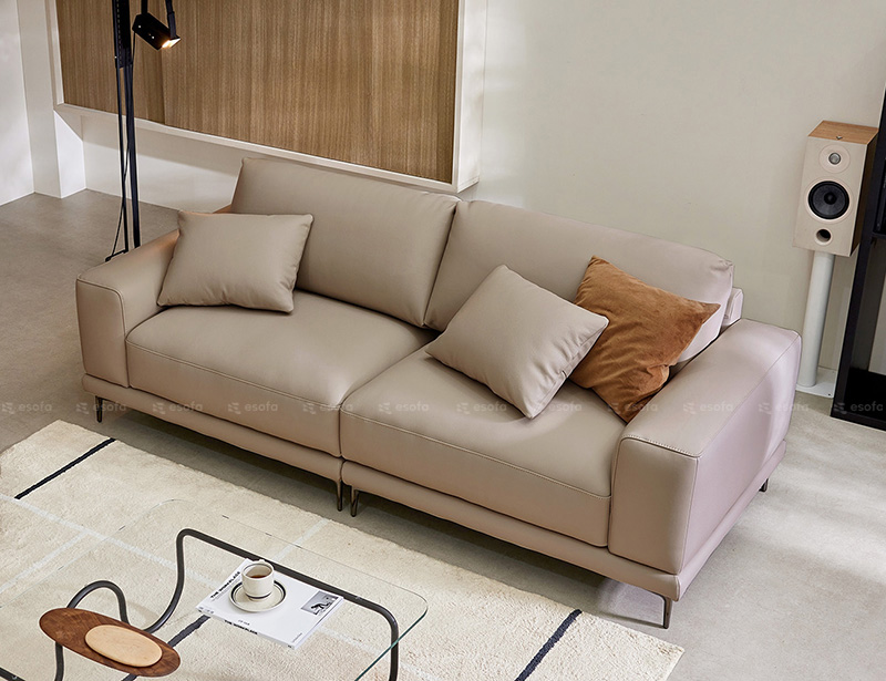 Ghế sofa văng phòng khách màu nâu sáng E24