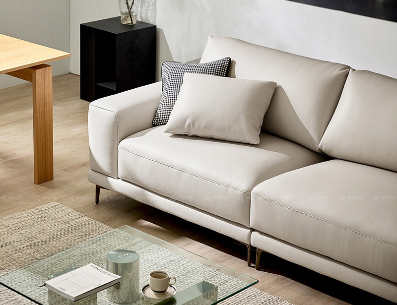 Sofa văng phòng khách màu kem E24