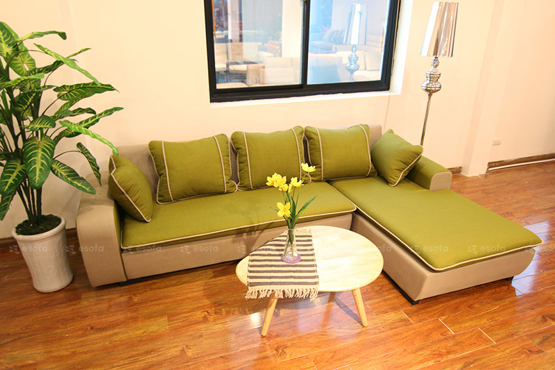 Ghế sofa góc da phòng khách 3 tựa E54