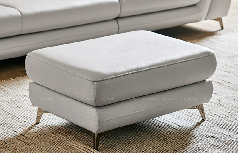 Đôn sofa da màu xám E18
