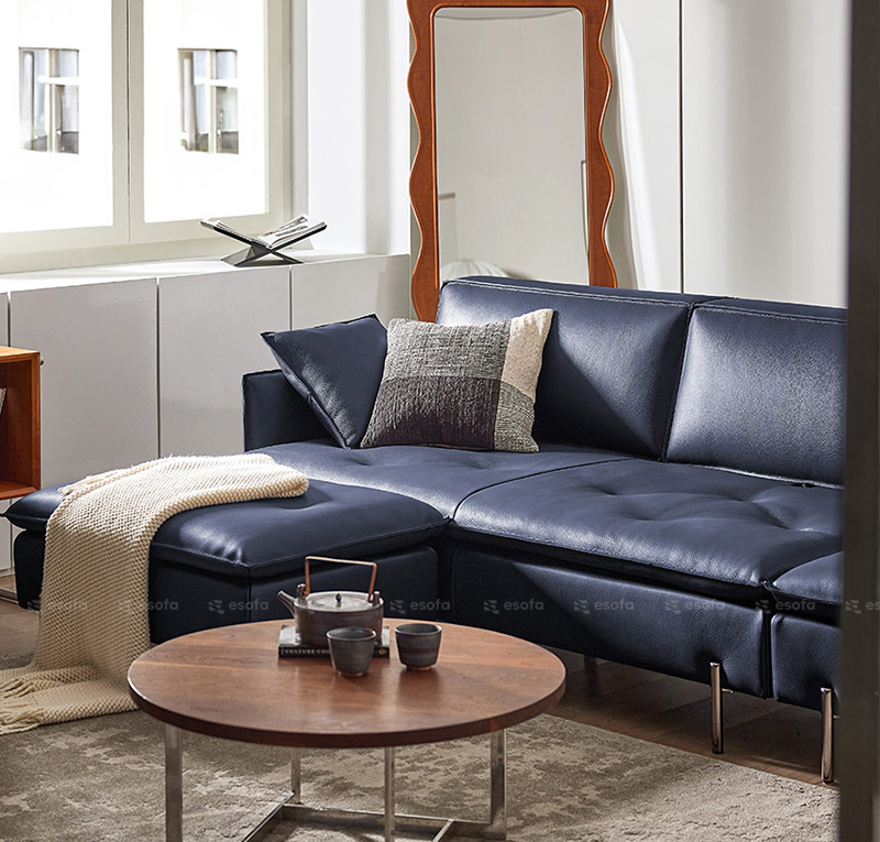 Ghế sofa góc 3 chỗ màu xanh đen E33