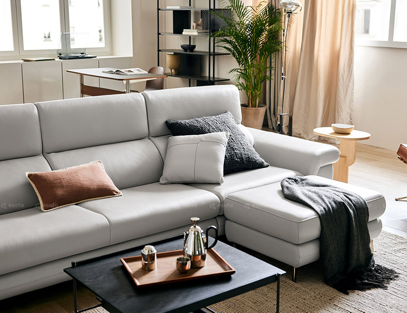 Ghế sofa văng và đôn ghép góc E18