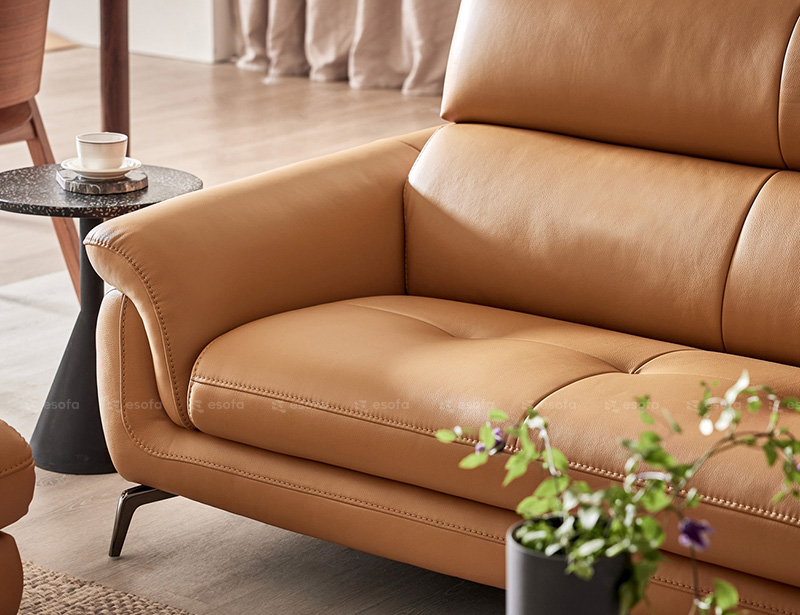 Sofa văng 2 chỗ màu da bò E32