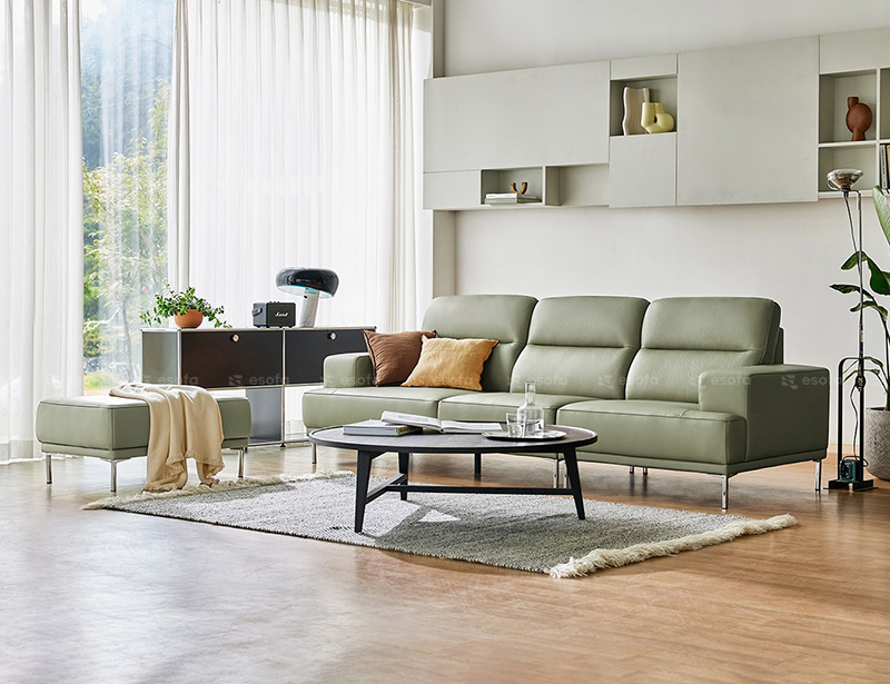 Sofa văng 3 chỗ màu xanh cốm E36
