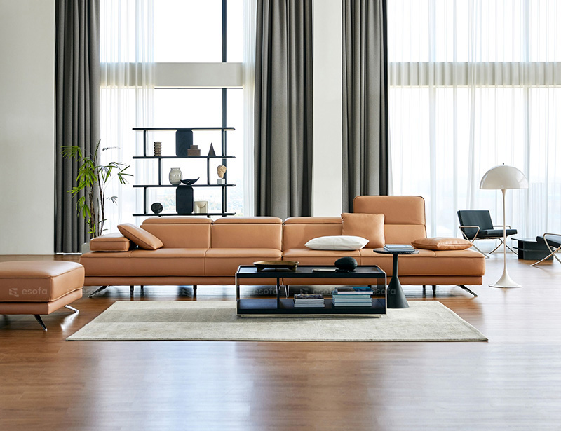 Sofa văng da 4 chỗ tựa gật gù trước sau E31