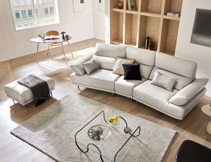 Bộ sofa 3 chỗ tựa cong màu trắng E22