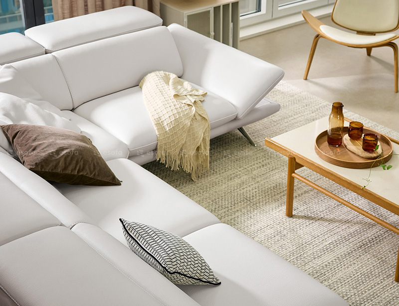 Ghế sofa tựa - tay gật gù màu trắng E66