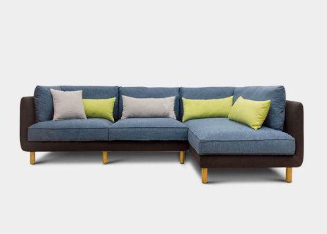 Sofa nỉ góc 2 màu kết hợp - E62