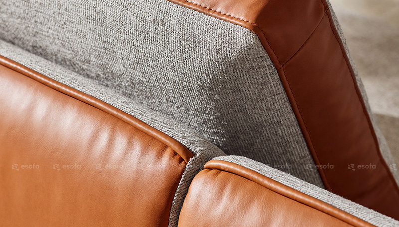 Chất liệu kết hợp da nỉ sofa E74 