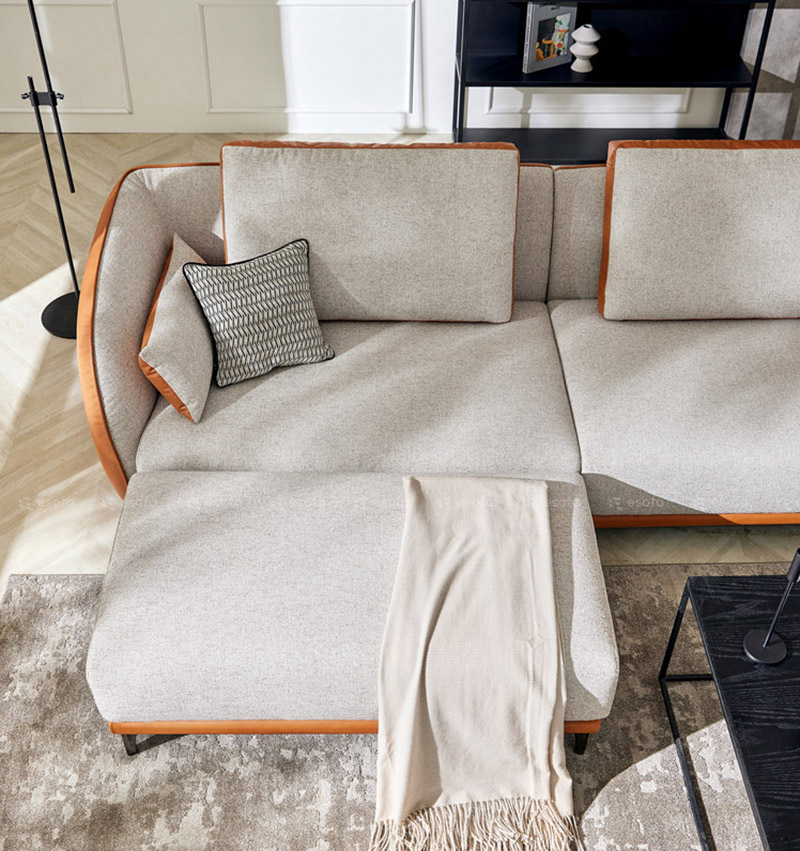 Ghế sofa văng và đôn ghép góc E74