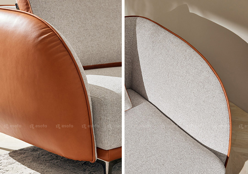 Tay ghế sofa kết hợp da nỉ E74