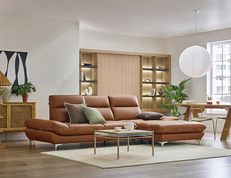 Ghế sofa góc 3 chỗ  màu da bò E104