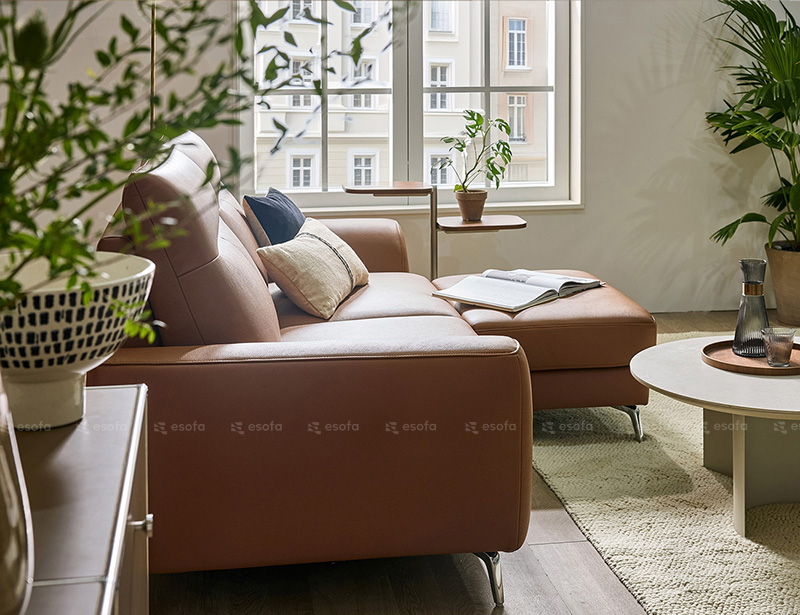 Mặt bên sofa góc da E106