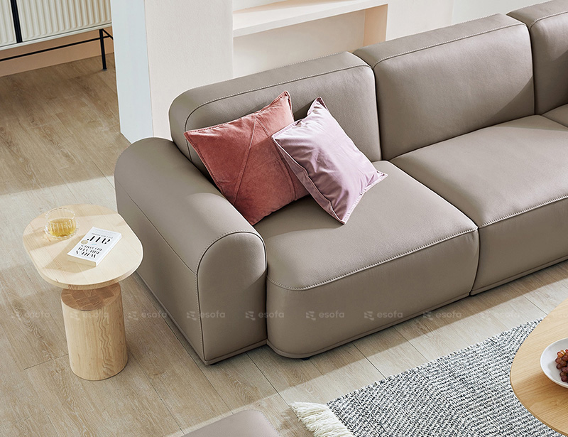 Sofa văng tay tròn màu nâu E29