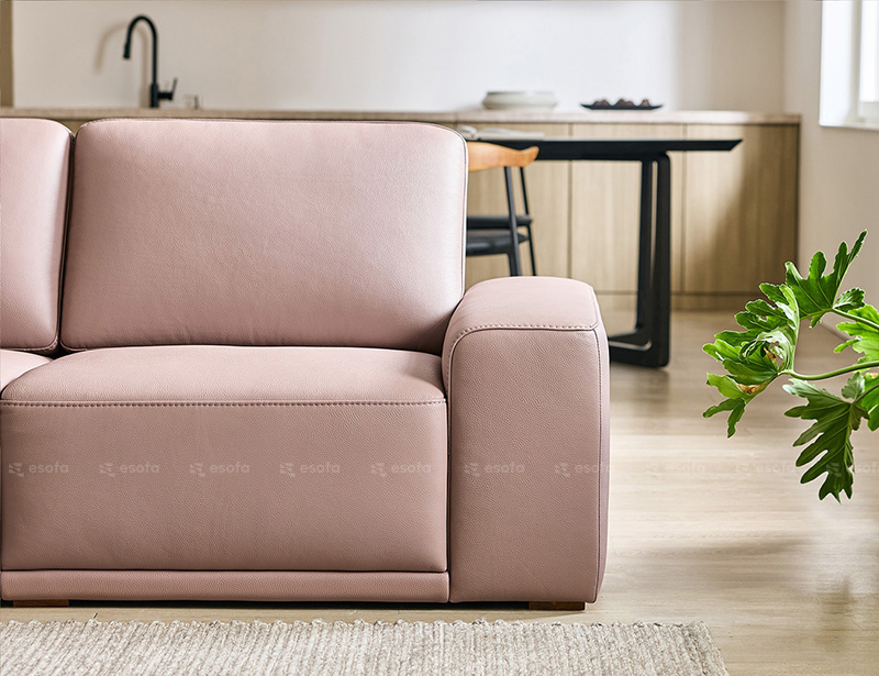 Tay ghế sofa vuông màu hồng E49
