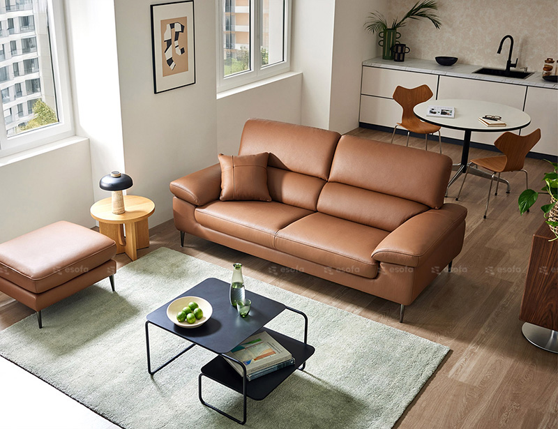 Bộ ghế sofa da phòng khách hiện đại E127