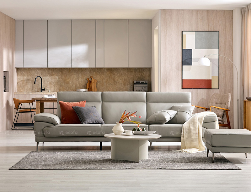 Ghế sofa văng 3 chỗ màu xám chung cư E63