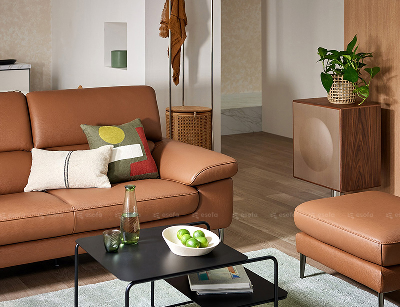 Sofa văng da tựa lưng cao E127