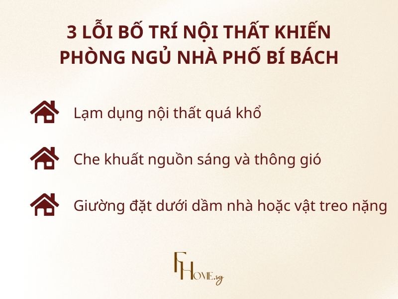 3 lỗi bố trí nội thất khiến phòng ngủ nhà phố bí bách