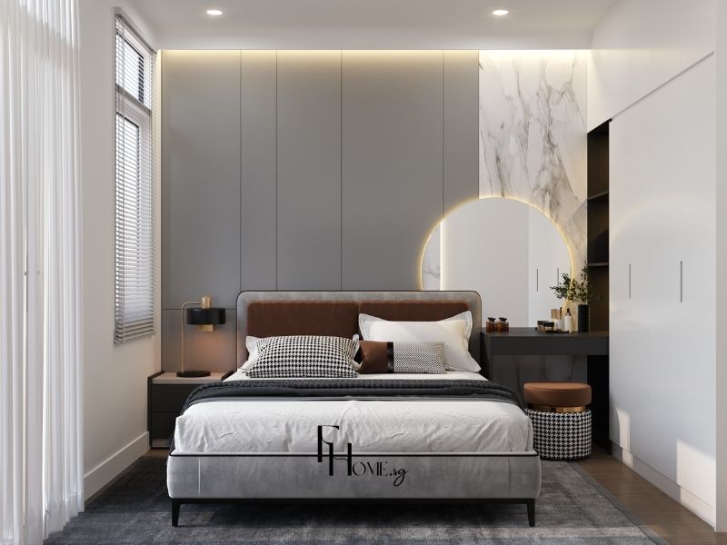 Vị trí đặt giường ngủ chuẩn phong thủy là thế dựa vào tường