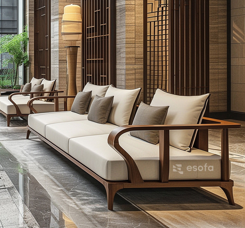 Sofa văng khung gỗ uốn cong E300