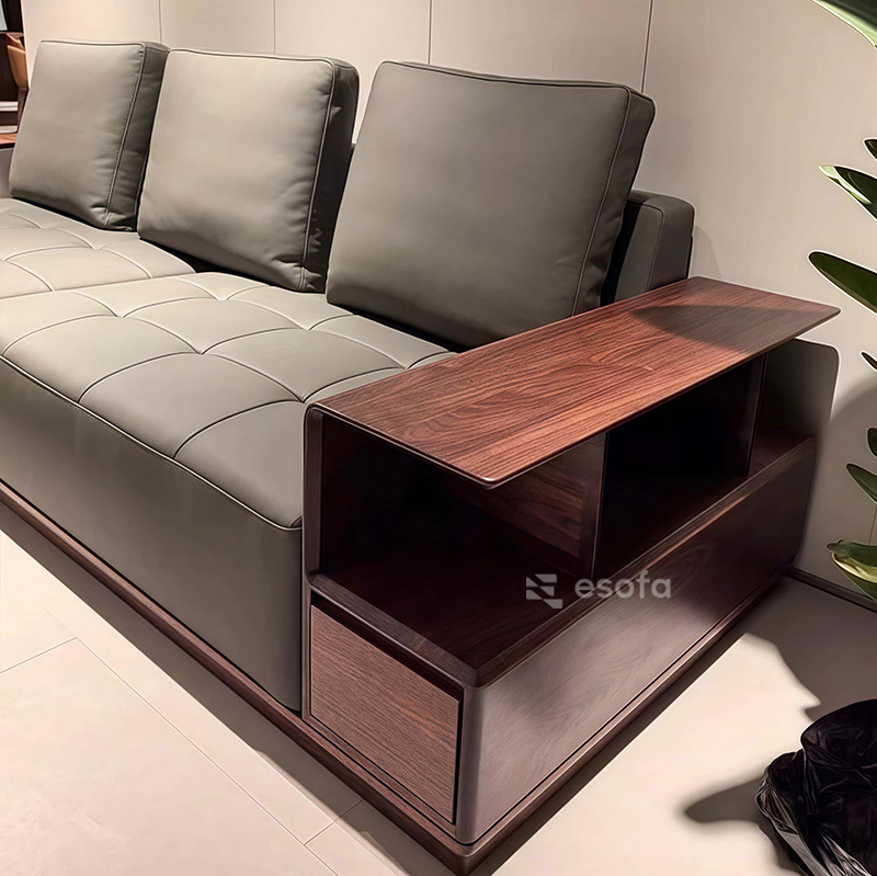Sofa văng tay  gỗ tích hợp E301