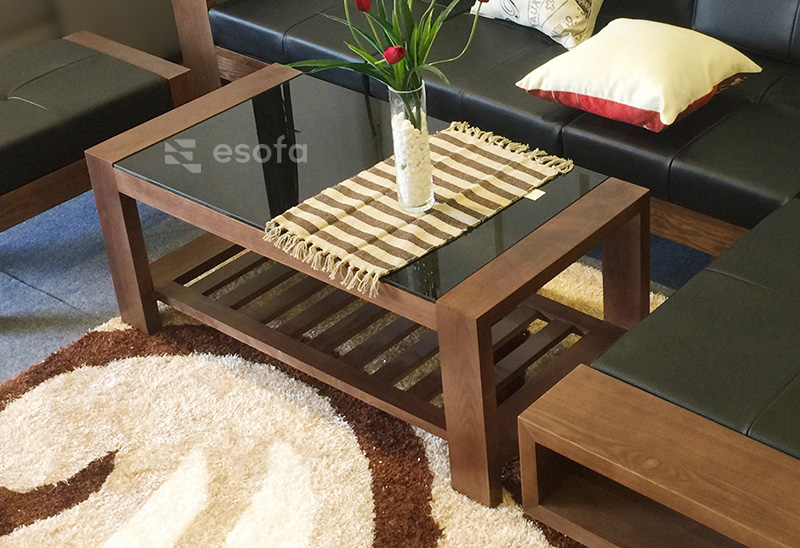 Bàn trà hai ngăn hiện đại cho phòng khách 